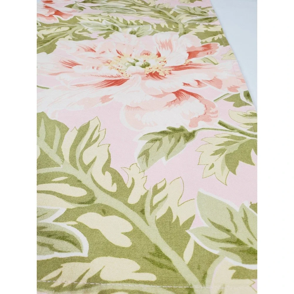 VTG April Cornell Floral Table Runner Pink Floral‎ 100% Cotton 68x13 Shabby Chic